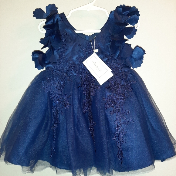 🩷HOST PICK!🩷 🆕️ Trish Scully Child Boutique Navy Formal Dress 6-12 Months - Picture 2 of 9